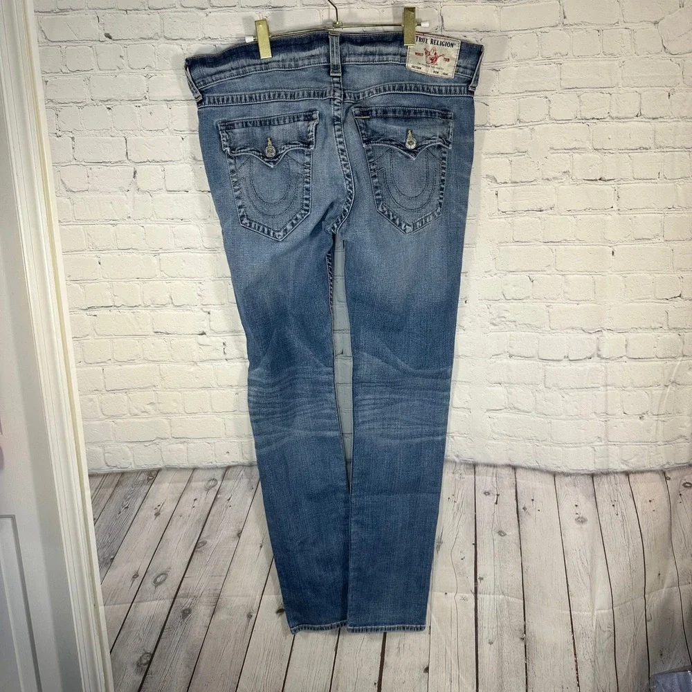 True Religion Rocco Relaxed Skinny Jeans Mens 38 Medium Wash Blue Denim